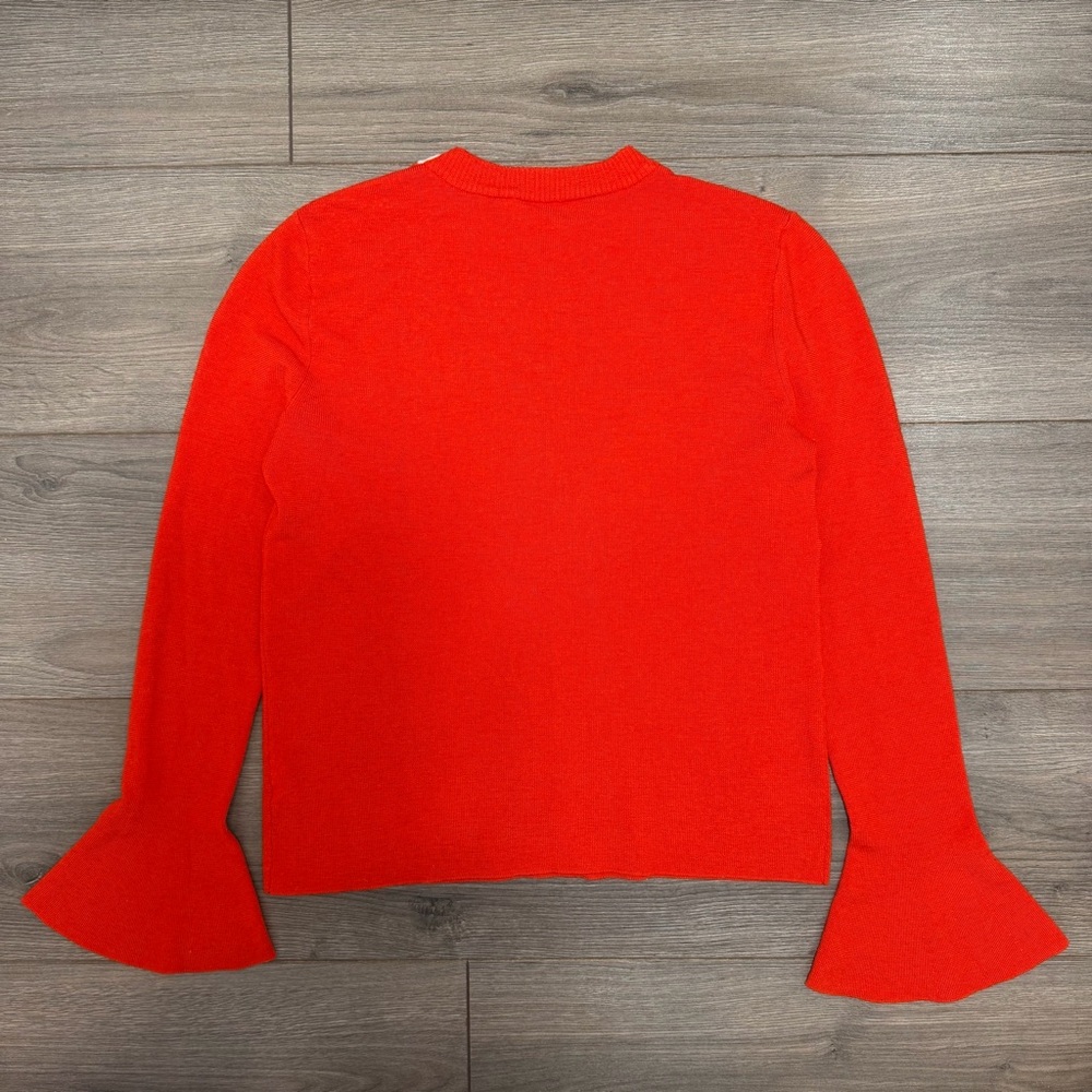 Tory Burch Orange-Red Sweater with Button Details - Picture 6 of 6